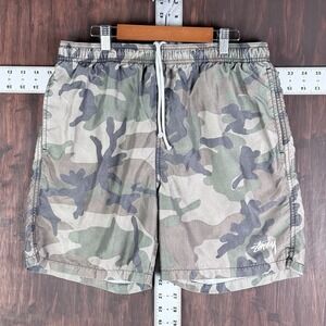 STUSSY Woven CAMO WATER SHORTS 2018 BDU Green Men's Medium Fashion 6" Inseam